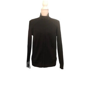 ZELLA Sz M Women's Black Athletic Zip Fitted Active Long Sleeve Pockets Jacket